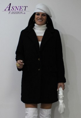 Dámsky Teddy kabát v čiernej farbe 1357