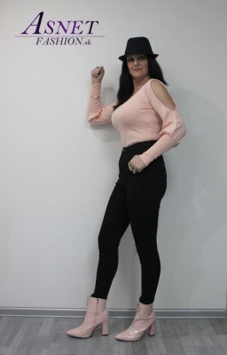 Dámsky orange pastel top s holým vrchom rukávov