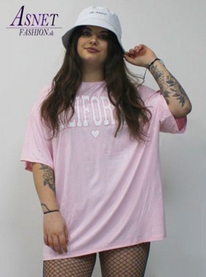 Dámske ružové oversize tričko s nápisom 759