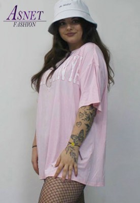 Dámske ružové oversize tričko s nápisom 759